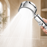Silver ILMARA S1 producing a focused micro-nozzle shower spray
